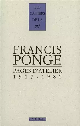 Couverture du produit · Pages d'atelier: (1918-1982)