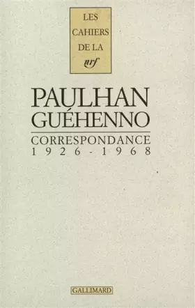 Couverture du produit · Correspondance, 1926-1968