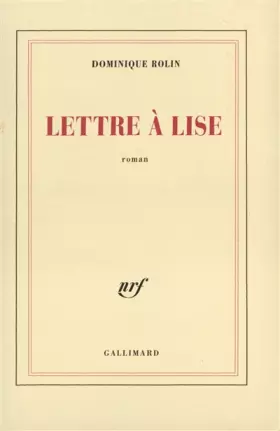 Couverture du produit · Lettre à Lise