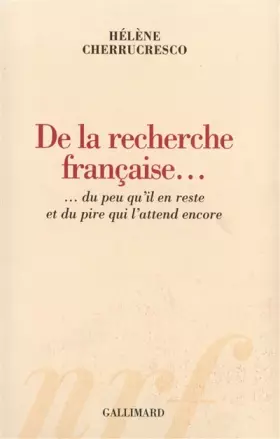 Couverture du produit · De la recherche française