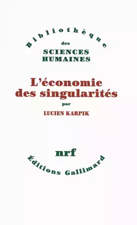Couverture du produit · L'économie des singularités