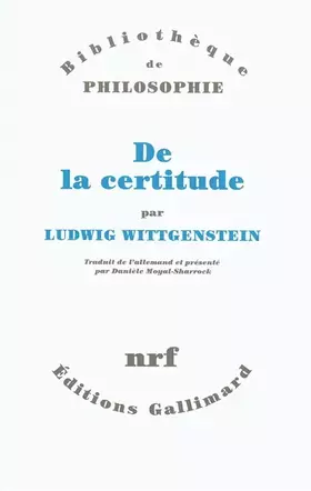 Couverture du produit · De la certitude