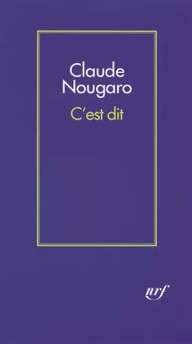 Couverture du produit · C'est dit