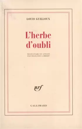 Couverture du produit · L'herbe d'oubli