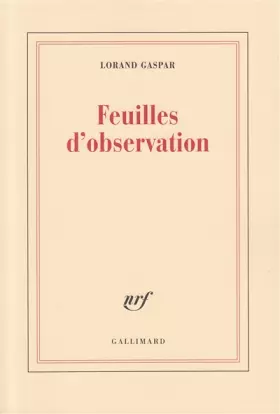 Couverture du produit · Feuilles d'observation