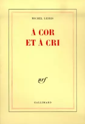 Couverture du produit · A cor et à cri