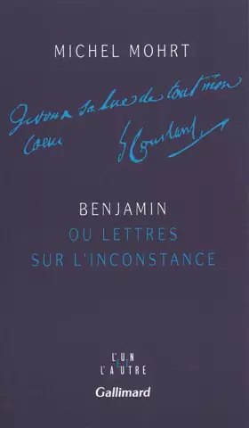 Couverture du produit · Benjamin ou Lettres sur l'inconstance