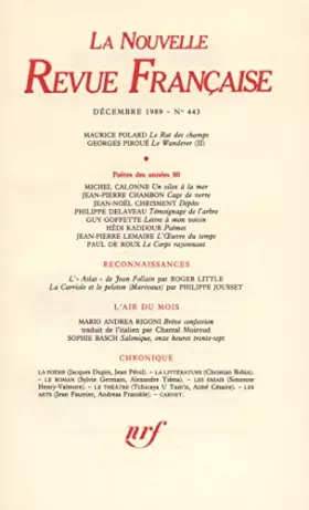 Couverture du produit · La N.R.F. numéro 443, décembre 1989