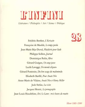 Couverture du produit · L'Infini, numéro 28