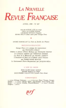 Couverture du produit · La N.R.F. numéro 447, avril 1990