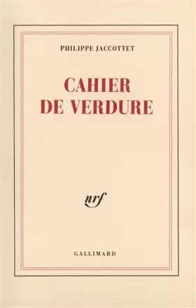 Couverture du produit · Cahier de verdure