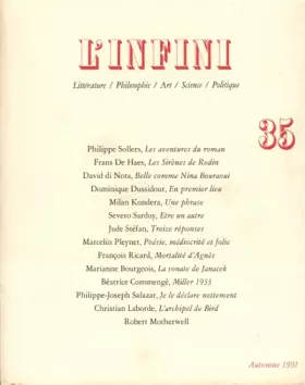 Couverture du produit · L'Infini, numéro 35, automne 1991