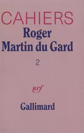 Couverture du produit · Cahiers Roger Martin du Gard