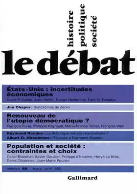 Couverture du produit · Débat, numéro 69, mars 1992
