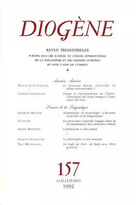 Couverture du produit · Diogène, numéro 157