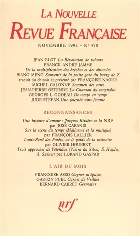 Couverture du produit · La N.R.F., numéro 478