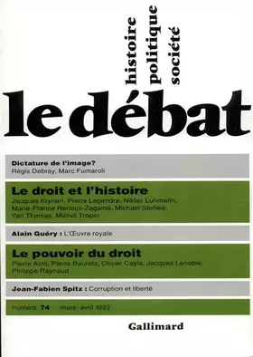 Couverture du produit · Le débat 74 : mars-avril 1993