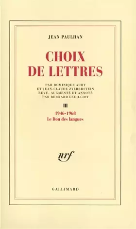 Couverture du produit · Choix de lettres
