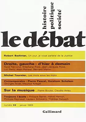 Couverture du produit · Le Debat, numero 33 - Janvier 1985