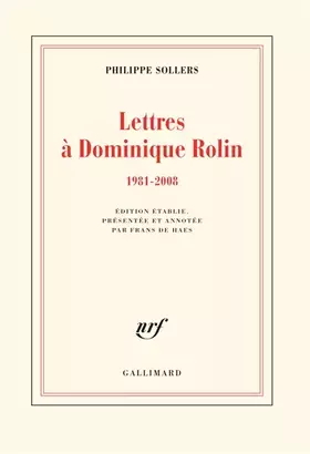 Couverture du produit · Lettres à Dominique Rolin: (1981-2008)