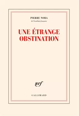 Couverture du produit · Une étrange obstination