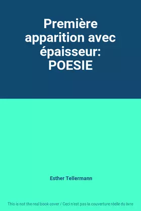 Couverture du produit · Première apparition avec épaisseur: POESIE