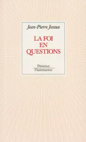 Couverture du produit · La foi en questions