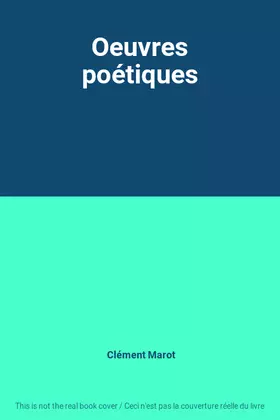 Couverture du produit · Oeuvres poétiques