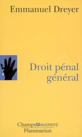 Couverture du produit · Droit pénal général