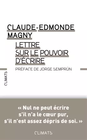 Couverture du produit · Lettre sur le pouvoir d'écrire