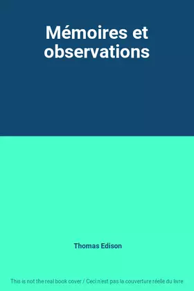Couverture du produit · Mémoires et observations