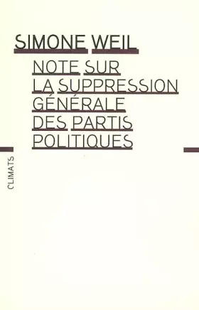 Couverture du produit · Note sur la suppression générale des partis politiques