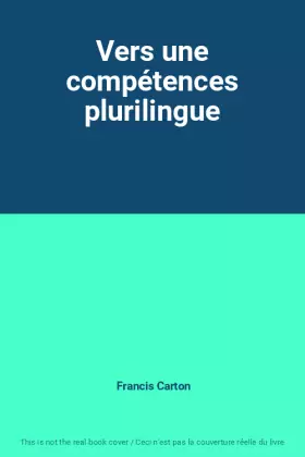 Couverture du produit · Vers une compétences plurilingue