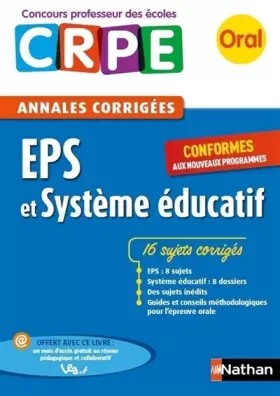 Couverture du produit · Annales CRPE Oral : EPS et Système éducatif