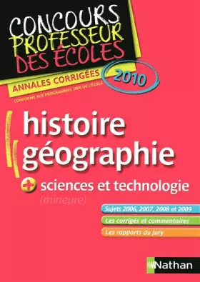 Couverture du produit · EPREUVE DE HISTOIRE/GEOGRAPHIQUE CRPE 2010 NE