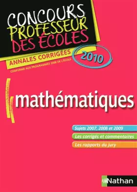 Couverture du produit · EPREUVE MATHEMATIQUES CRPE 2010 NE