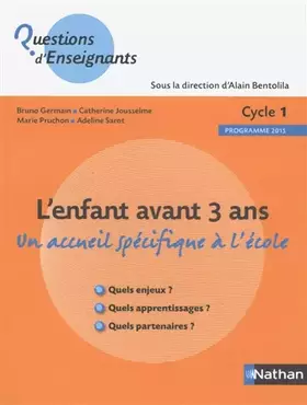 Couverture du produit · L'enfant avant 3 ans
