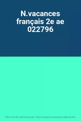 Couverture du produit · N.vacances français 2e ae 022796
