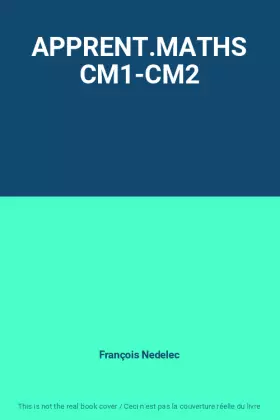 Couverture du produit · APPRENT.MATHS CM1-CM2