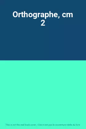 Couverture du produit · Orthographe, cm 2