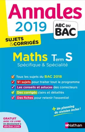 Couverture du produit · Annales ABC du BAC 2019 - Maths Term S Spé&Spé