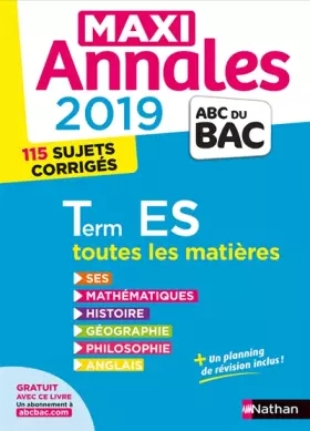Couverture du produit · Maxi Annales ABC du Bac 2019 - Terminale ES (28)