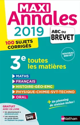Couverture du produit · Maxi Annales ABC du Brevet 2019