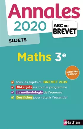 Couverture du produit · Annales ABC du Brevet 2020 Maths - Non Corrigé
