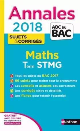 Couverture du produit · Annales ABC du Bac Maths STMG 2018