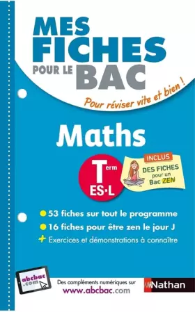 Couverture du produit · Mes fiches pour le BAC Maths Term ES.L