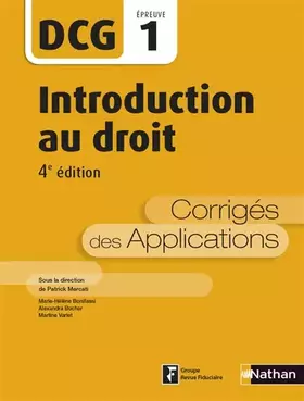 Couverture du produit · Introduction au Droit - DCG 1 - Corrigés