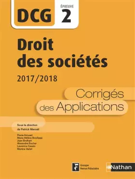 Couverture du produit · Droit des sociétés - DCG 2 - Corrigés