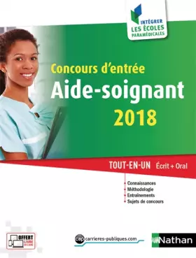 Couverture du produit · Concours d'entrée aide-soignant - Ecrit + Oral - 2018