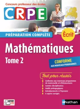 Couverture du produit · Mathématiques - Tome 2 - Ecrit 2018 - Préparation complète - CRPE (02)